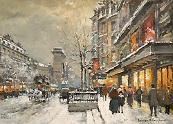 Grands Boulevard, sous la neige - Antoine Blanchard
