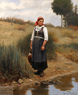The Distracted Water Carrier - Daniel Ridgway Knight