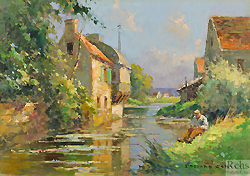 A Little River in Normandie - Edouard Léon Cortès